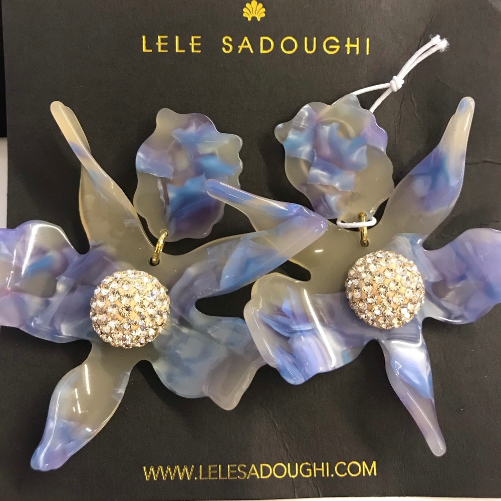 Lele Sadoughi Crystal Lily Earring Cloudy Sky